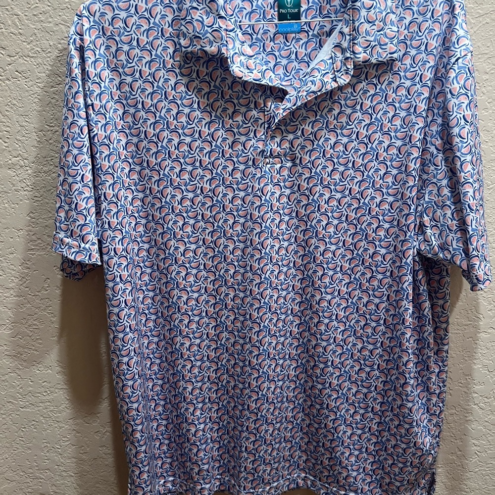 Nautica Men's Blue Pattern Polo Shirt